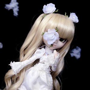 Rating: Safe Score: 0 Tags: 1girl bangs black_background blonde_hair doll dress flower hair_flower hair_ornament kirakishou leaf long_hair monster_girl simple_background solo very_long_hair white_dress User: admin