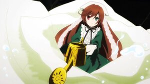 Rating: Safe Score: 0 Tags: 1girl brown_hair dress green_dress green_eyes heterochromia holding image long_hair long_sleeves looking_at_viewer red_eyes ribbon solo suiseiseki watering_can User: admin