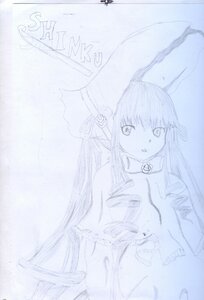 Rating: Safe Score: 0 Tags: 1girl image long_hair long_sleeves looking_at_viewer monochrome shinku sketch solo User: admin