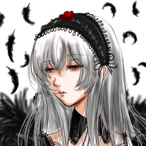 Rating: Safe Score: 0 Tags: 1girl bangs bird black_feathers black_flower black_hairband black_wings closed_mouth crow dove feathered_wings feathers flower hairband half-closed_eyes image long_hair looking_at_viewer rose seagull silver_hair solo suigintou white_background white_feathers white_wings wings User: admin