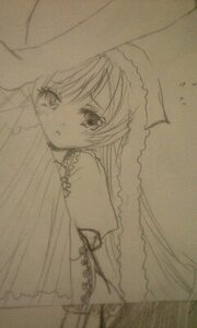 Rating: Safe Score: 0 Tags: 1girl dress frills image long_hair looking_at_viewer monochrome solo suiseiseki User: admin