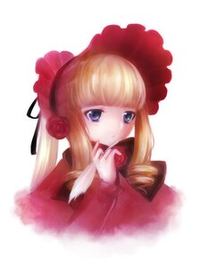 Rating: Safe Score: 0 Tags: 1girl auto_tagged bangs blonde_hair blue_eyes bonnet bow drill_hair flower image long_hair long_sleeves looking_at_viewer pink_flower pink_rose red_flower red_rose rose shinku simple_background solo upper_body white_background User: admin