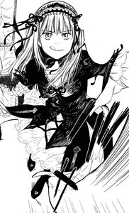Rating: Safe Score: 0 Tags: 1girl dress flower frills greyscale hairband image lolita_hairband long_hair long_sleeves looking_at_viewer monochrome rose smile solo suigintou tongue tongue_out wings User: admin