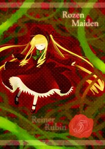 Rating: Safe Score: 0 Tags: 1girl blonde_hair bow closed_eyes dress flower hair_ribbon image long_hair red_dress red_flower red_rose ribbon rose shinku shoes solo very_long_hair User: admin