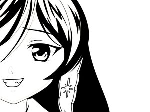 Rating: Safe Score: 0 Tags: 1girl blush close-up eyebrows_visible_through_hair face greyscale image looking_at_viewer monochrome portrait short_hair simple_background solo suiseiseki User: admin