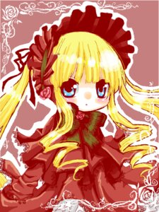 Rating: Safe Score: 0 Tags: 1girl artist_name blonde_hair blue_eyes blush bow bowtie dress drill_hair flower image long_hair long_sleeves looking_at_viewer pink_rose red_flower rose shinku solo twin_drills twintails v_arms User: admin