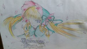 Rating: Safe Score: 0 Tags: 1girl blonde_hair colored_pencil_(medium) hat image long_hair mob_cap petals purple_eyes ribbon rose_petals shinku smile solo traditional_media watercolor_(medium) wind User: admin