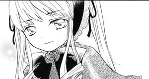 Rating: Safe Score: 0 Tags: 1girl flower greyscale hair_ribbon image long_hair looking_at_viewer monochrome ribbon rose shinku simple_background smile solo twintails upper_body white_background User: admin