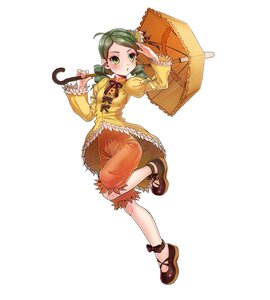 Rating: Safe Score: 0 Tags: 1girl bloomers dress frills full_body green_eyes green_hair holding holding_umbrella image juliet_sleeves kanaria long_sleeves looking_at_viewer parasol puffy_sleeves shoes solo twintails umbrella white_background User: admin