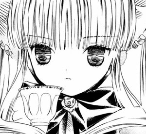 Rating: Safe Score: 0 Tags: 1girl bangs blunt_bangs blush eyebrows_visible_through_hair flower greyscale image long_hair looking_at_viewer monochrome rose shinku sidelocks simple_background solo white_background User: admin