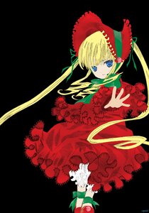 Rating: Safe Score: 0 Tags: 1girl blonde_hair blue_eyes bonnet bow dress frills full_body image long_hair long_sleeves looking_at_viewer red_dress ribbon shinku solo twintails very_long_hair User: admin