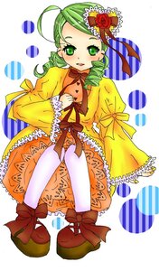 Rating: Safe Score: 0 Tags: 1girl ahoge bloomers bow dress drill_hair flower frills full_body green_eyes green_hair hair_flower hair_ornament image kanaria long_sleeves pantyhose ribbon rose solo twin_drills yellow_dress User: admin