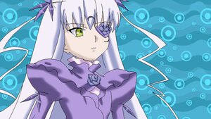 Rating: Safe Score: 0 Tags: 1girl barasuishou closed_mouth dress eyepatch frills frown image long_hair long_sleeves looking_at_viewer puffy_sleeves silver_hair solo very_long_hair User: admin