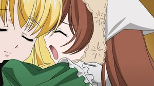 Rating: Safe Score: 0 Tags: 2girls blonde_hair brown_hair closed_eyes dress hug image long_hair multiple_girls open_mouth pair shinku siblings sisters suiseiseki yuri User: admin