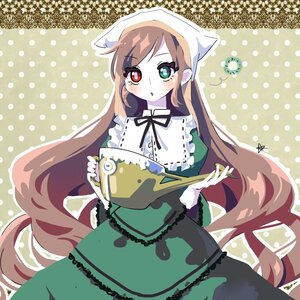 Rating: Safe Score: 0 Tags: 1girl brown_hair dress frills green_dress green_eyes halftone halftone_background head_scarf heterochromia holding image long_hair long_sleeves looking_at_viewer polka_dot polka_dot_background red_eyes solo suiseiseki very_long_hair watering_can User: admin