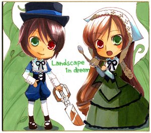 Rating: Safe Score: 0 Tags: 2girls blue_dress brown_hair doll dress frills green_dress green_eyes hat head_scarf heterochromia image long_hair long_sleeves looking_at_viewer multiple_girls open_mouth pair red_eyes ribbon scissors short_hair siblings sisters smile souseiseki suiseiseki top_hat twins very_long_hair watering_can User: admin