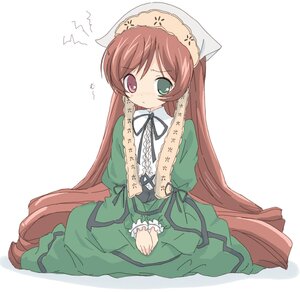 Rating: Safe Score: 0 Tags: 1girl bad_id bad_pixiv_id brown_hair core_(mayomayo) dress frills full_body green_dress green_eyes hat head_scarf heterochromia image kneeling long_hair long_sleeves looking_at_viewer red_eyes rozen_maiden simple_background sitting solo suiseiseki very_long_hair white_background User: admin