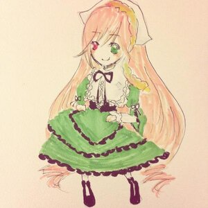 Rating: Safe Score: 0 Tags: 1girl dress frills full_body green_dress green_eyes heterochromia image lolita_fashion long_hair long_sleeves looking_at_viewer pantyhose pink_hair red_eyes simple_background smile solo standing suiseiseki traditional_media very_long_hair User: admin