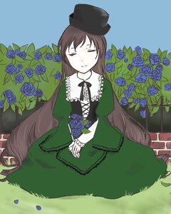 Rating: Safe Score: 0 Tags: 1girl blue_flower blue_rose brown_hair closed_eyes dress flower green_dress hat image long_hair purple_flower purple_rose red_flower red_rose rose solo suiseiseki yellow_flower yellow_rose User: admin