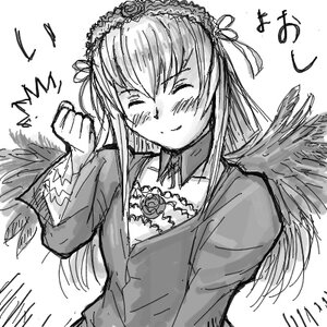 Rating: Safe Score: 0 Tags: 1girl angel angel_wings black_wings blush closed_eyes closed_mouth dress feathered_wings feathers flower greyscale hairband halo image lolita_hairband long_hair long_sleeves monochrome rose simple_background smile solo solo_wing suigintou tears upper_body white_background white_wings wings User: admin
