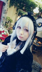 Rating: Safe Score: 0 Tags: 1girl black_dress dress flower hairband lips long_hair looking_at_viewer rose solo suigintou white_hair User: admin