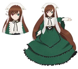 Rating: Safe Score: 0 Tags: 1girl black_ribbon brown_hair dress frills green_dress head_scarf heterochromia image long_hair long_sleeves looking_at_viewer multiple_views red_eyes simple_background solo suiseiseki twins white_background User: admin