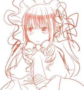 Rating: Safe Score: 0 Tags: 1girl bangs blush closed_mouth drill_hair eyebrows_visible_through_hair flower hair_flower hair_ornament image long_hair looking_at_viewer monochrome shinku simple_background sketch solo twin_drills upper_body white_background User: admin