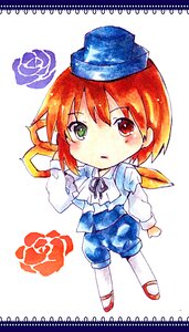 Rating: Safe Score: 0 Tags: 1boy 1girl chibi green_eyes hat heterochromia image long_sleeves looking_at_viewer pants red_eyes short_hair solo souseiseki striped User: admin