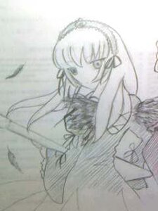 Rating: Safe Score: 0 Tags: 1girl bird feathers image long_hair monochrome pointy_ears solo spot_color suigintou upper_body User: admin