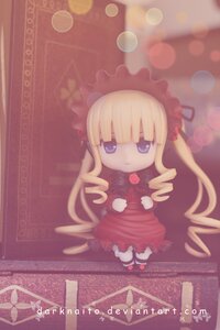 Rating: Safe Score: 0 Tags: 1girl blonde_hair blue_eyes bow character_name chibi doll dress drill_hair flower long_hair looking_at_viewer red_dress rose shinku solo twin_drills very_long_hair User: admin