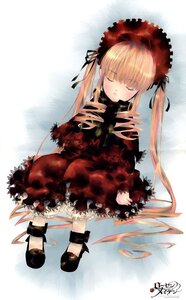 Rating: Safe Score: 0 Tags: 1girl black_footwear blonde_hair bonnet closed_eyes dress drill_hair frills full_body image long_hair long_sleeves red_dress shinku sleeping solo standing twintails very_long_hair User: admin