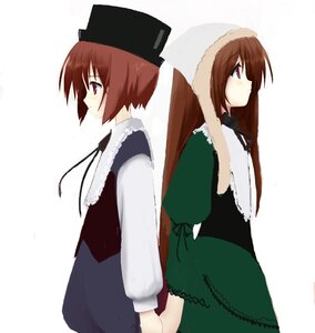 Rating: Safe Score: 0 Tags: 2girls back-to-back brown_eyes brown_hair dress green_dress hat head_scarf image long_hair long_sleeves multiple_girls pair profile red_eyes short_hair siblings simple_background sisters souseiseki suiseiseki twins User: admin