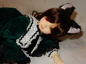 Rating: Safe Score: 0 Tags: 1girl animal_ears bangs black_hair closed_mouth doll dress frills green_eyes heterochromia lips lolita_fashion long_sleeves looking_at_viewer red_eyes solo suiseiseki upper_body User: admin