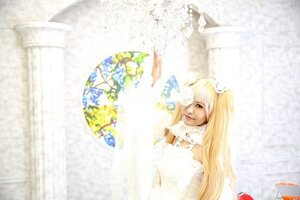 Rating: Safe Score: 0 Tags: 1girl auto_tagged blonde_hair blurry blurry_foreground depth_of_field dress kirakishou long_hair solo stained_glass white_dress User: admin