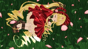 Rating: Safe Score: 0 Tags: 1girl blonde_hair bonnet bow closed_eyes dress flower image long_hair lying petals red_dress rose rose_petals shinku sleeping solo twintails User: admin