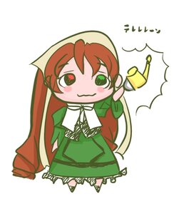 Rating: Safe Score: 0 Tags: 1girl brown_hair chibi cup dress green_dress green_eyes head_scarf heterochromia image long_hair long_sleeves ribbon simple_background solo standing suiseiseki very_long_hair watering_can white_background User: admin