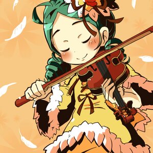 Rating: Safe Score: 0 Tags: 1girl blush bow_(instrument) bug butterfly closed_eyes dress electric_guitar feathers flower green_hair guitar hair_flower hair_ornament image insect instrument kanaria music playing_instrument smile solo violin User: admin