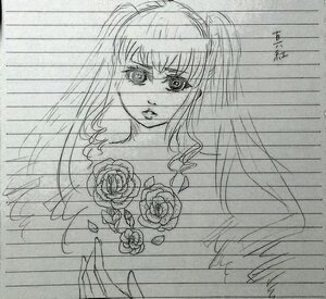 Rating: Safe Score: 0 Tags: 1girl flower image looking_at_viewer monochrome rose shinku sketch solo traditional_media User: admin