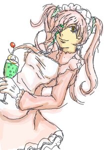 Rating: Safe Score: 0 Tags: 1girl cup dress drinking_straw flower food frills holding image kirakishou long_hair long_sleeves looking_at_viewer maid pink_hair simple_background smile solo twintails white_background User: admin