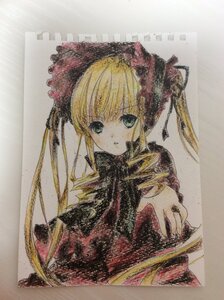 Rating: Safe Score: 0 Tags: 1girl bangs blonde_hair bow dress green_eyes hair_ribbon image long_hair long_sleeves looking_at_viewer photo shinku solo traditional_media twintails User: admin