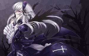 Rating: Safe Score: 0 Tags: 1girl black_wings commentary_request dress feathers flower frilled_sleeves frills hairband image juliet_sleeves long_hair long_sleeves mtyy photoshop_(medium) pink_eyes profile purple_eyes purple_flower ribbon rose rozen_maiden silver_hair solo suigintou very_long_hair wide_sleeves wind wings User: admin