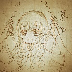 Rating: Safe Score: 0 Tags: 1girl bangs blush bow dress eyebrows_visible_through_hair frills image long_hair long_sleeves looking_at_viewer monochrome shinku solo traditional_media upper_body User: admin