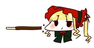 Rating: Safe Score: 0 Tags: 1girl blonde_hair bonnet bow chibi dress image shinku solo User: admin