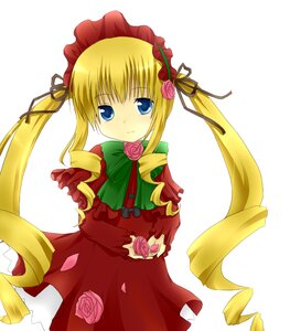 Rating: Safe Score: 0 Tags: 1girl blonde_hair blue_eyes bow bowtie dress drill_hair flower green_bow hair_ribbon image long_hair long_sleeves looking_at_viewer petals pink_flower pink_rose red_dress red_flower red_rose ribbon rose shinku sidelocks simple_background smile solo twin_drills twintails white_background User: admin