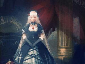 Rating: Safe Score: 0 Tags: 1girl blonde_hair dress expressionless flower frills hairband image long_hair long_sleeves looking_at_viewer red_eyes solo standing suigintou very_long_hair white_hair User: admin