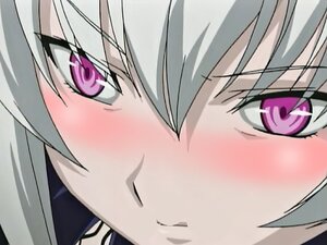 Rating: Safe Score: 3 Tags: 1girl blush close-up face heart image looking_at_viewer pink_eyes purple_eyes red_eyes silver_hair simple_background smile solo suigintou User: admin