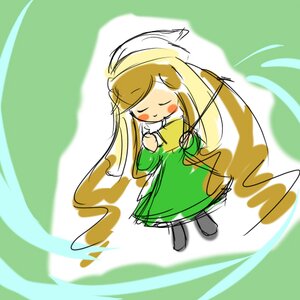 Rating: Safe Score: 0 Tags: 1girl auto_tagged blonde_hair blush closed_eyes closed_mouth dress facing_viewer full_body green_dress image long_hair smile solo standing suiseiseki very_long_hair User: admin