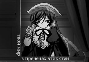 Rating: Safe Score: 0 Tags: 1girl blush dress frills greyscale image long_hair long_sleeves looking_at_viewer monochrome ribbon solo suiseiseki very_long_hair User: admin