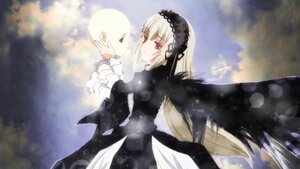 Rating: Safe Score: 0 Tags: 1girl bangs black_wings closed_mouth cloud cloudy_sky dress eyebrows_visible_through_hair frilled_sleeves frills hairband image long_hair long_sleeves outdoors red_eyes silver_hair sky solo suigintou very_long_hair wings User: admin