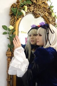 Rating: Safe Score: 0 Tags: 2girls blonde_hair dress flower hug lips long_hair long_sleeves multiple_girls ribbon siblings sisters solo suigintou User: admin